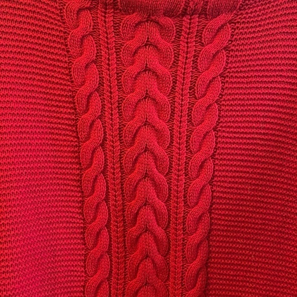 Chaps Cable Knit Red Women’s Sweater Medium - Picture 3 of 5